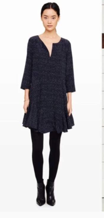 Club Monaco Dresses & Skirts - Club Monaco Navy Silk Polka Dot Junelle Drop Waist Dress Work Career Classic